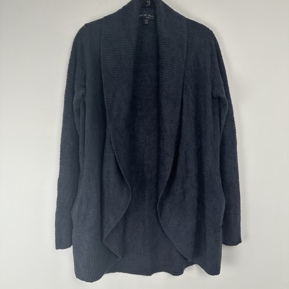 Barefoot Dreams CozyChic Lite‎ Cardigan Sweater Size XS/S Open Front Navy Blue